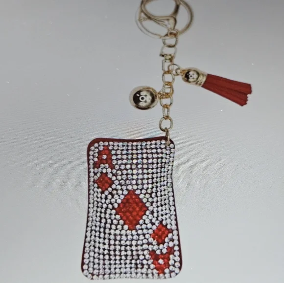 Ace of Diamonds Playing Card Keychain - Picture 2 of 3